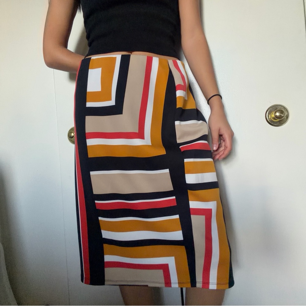 Chic Colorblock Pencil Skirt